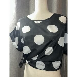 Sheer Black Polka Dot Top